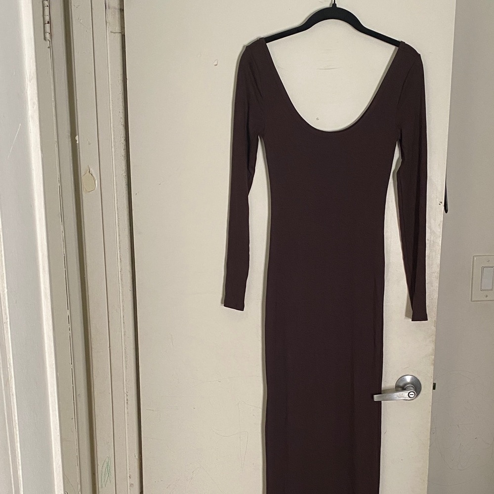 Forever 21 Deep Brown Long Sleeve Dress